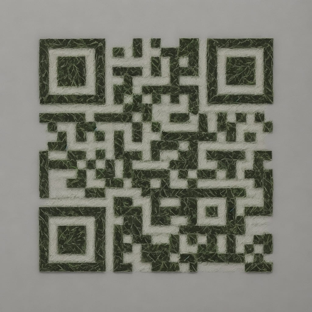 Leonardo ai generated QR code to image, Prompt "leaves on plain white background"